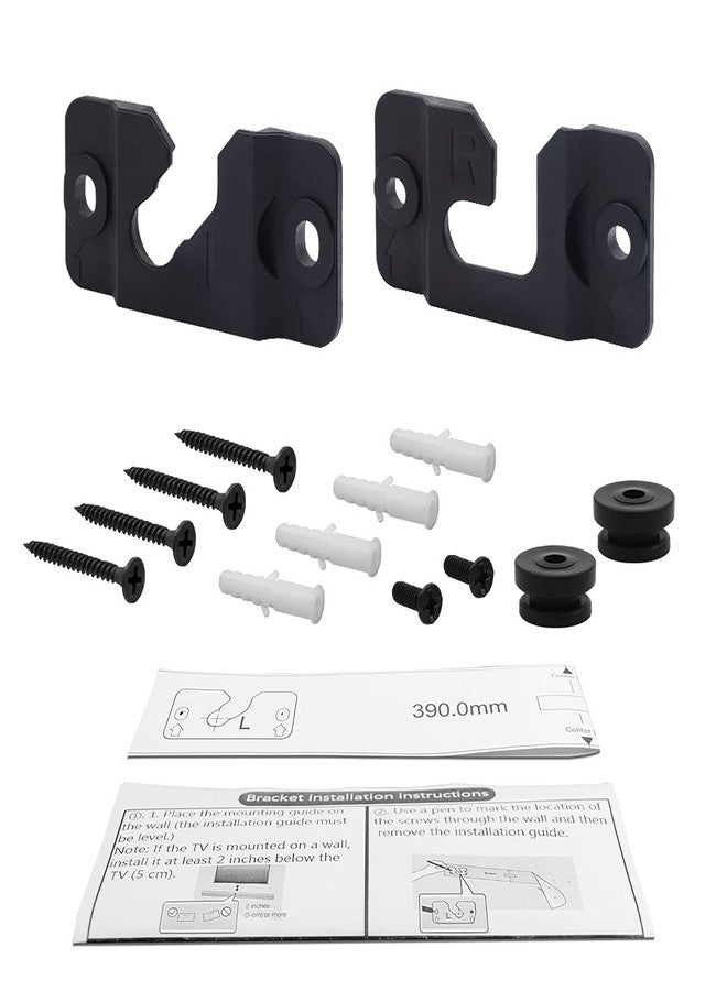 Seayoo 1 Pair of Black Wall Mount Bracket AH96-03064A for Samsung Soundbar HWH750 HW-H750 HW-H450 HW-J355 HWH751 HW-H751 HWJM25 HW-JM25 HWJM45C HW-JM45C HW-JM45C/ZA Soundbar Wall Hooks - Image 1